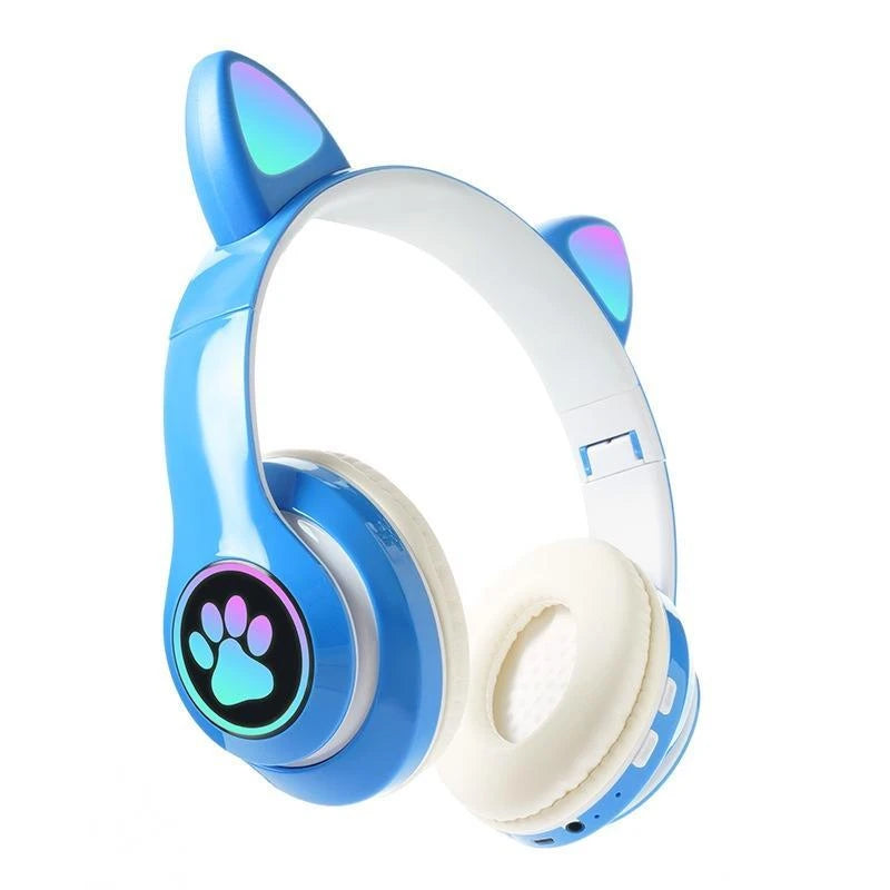 Fone De Ouvido Gatinho Bluetooth Infantil Led Menino Menina