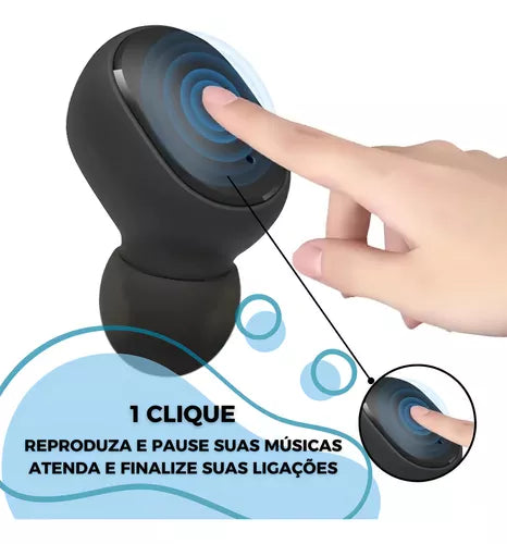 Fone De Ouvido Bluetooth  E6S Preto Visor Lead